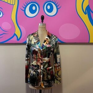 Moschino Jeans Rome Stretch Satin Blazer